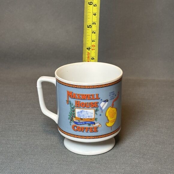 Vintage Maxwell House Coffee Cup Pedestal Footed Mug Cup 8 oz Retro 1970s - Picture 9 of 9